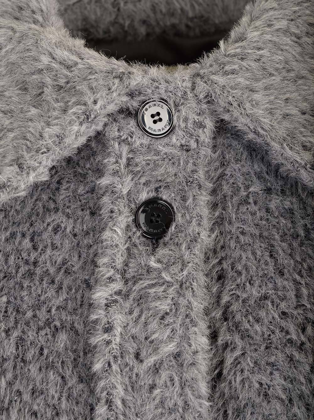Isabel Marant Long Sleeved Buttoned Overshirt In Gray