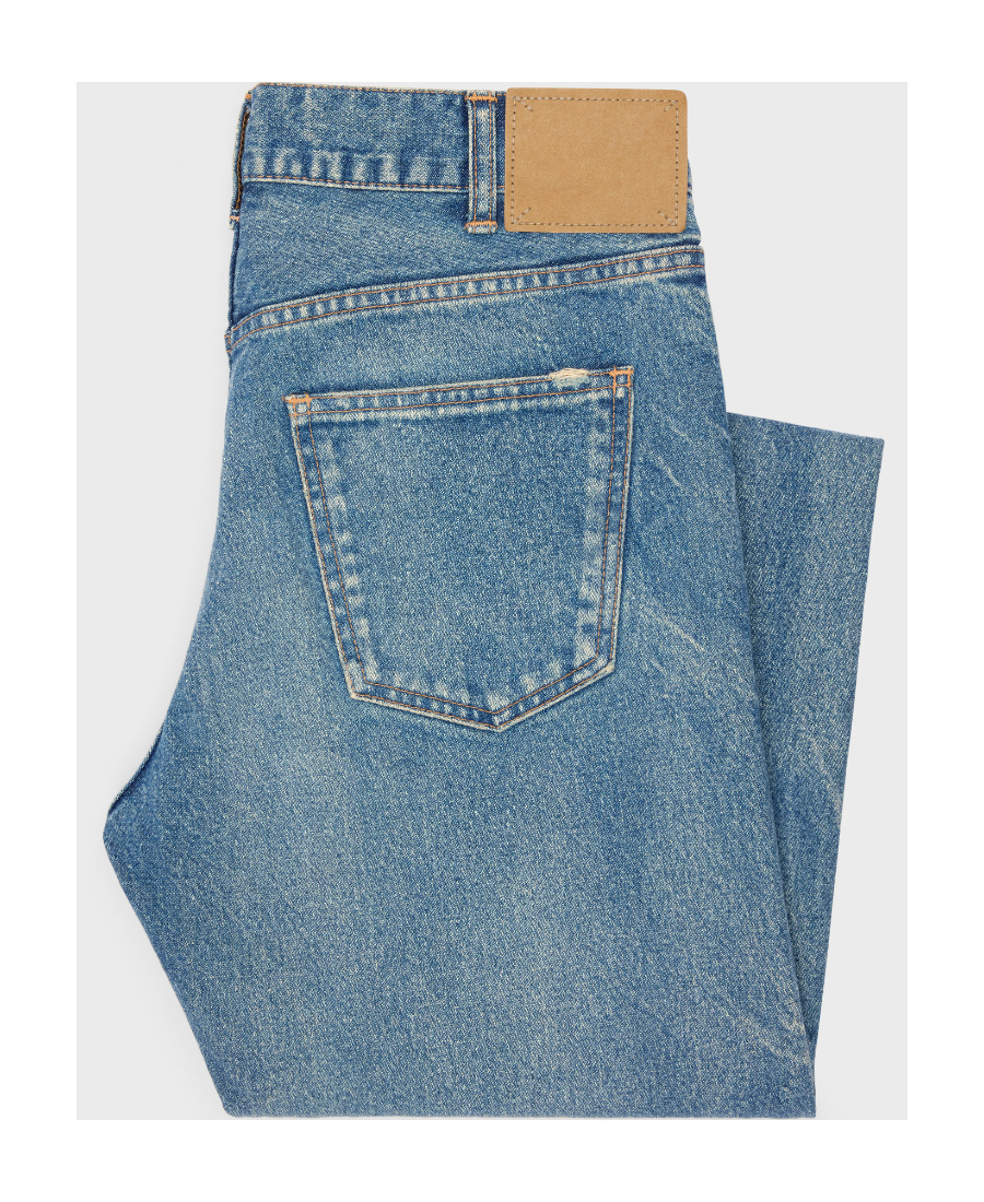 Celine Beard Striped Wide-legged Jeans In Blue