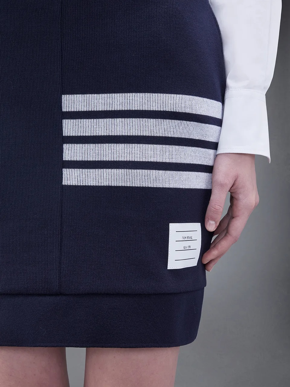 Thom Browne 4-bar Stripes Drawstring Skirt In Black