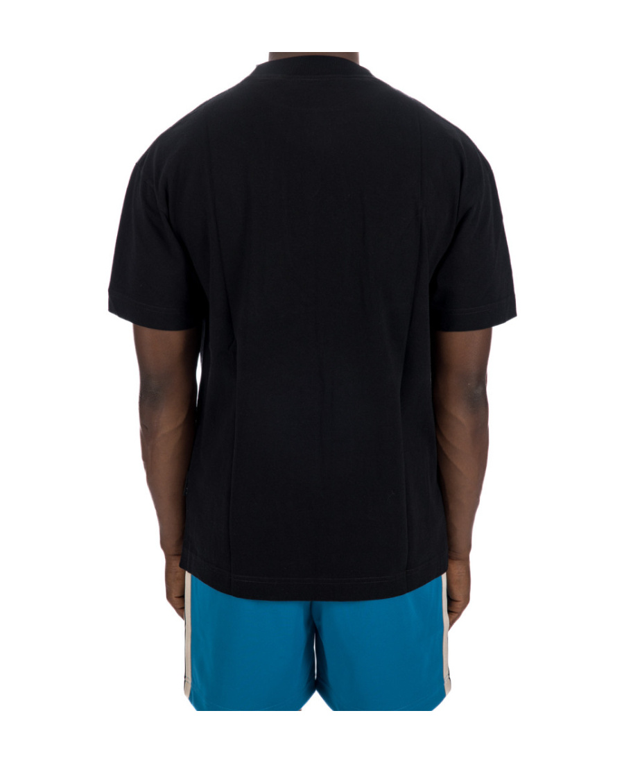 Palm Angels Crew-neck T-shirt With Spray Maxi Print In Black