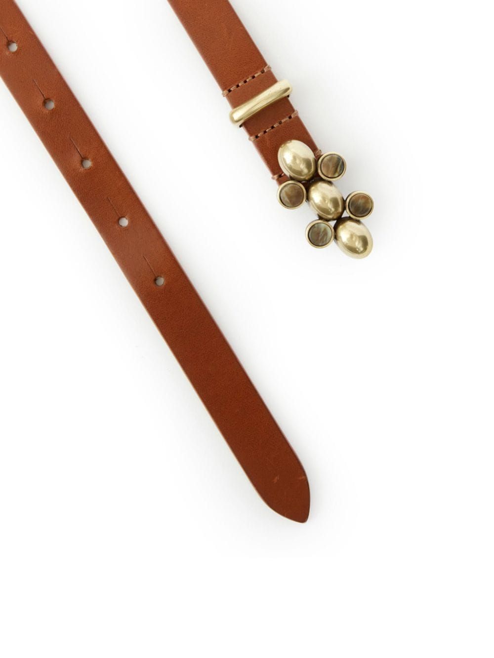 Isabel Marant Womens Khaki Valdez Oval-design-plaques Leather Belt In Brown