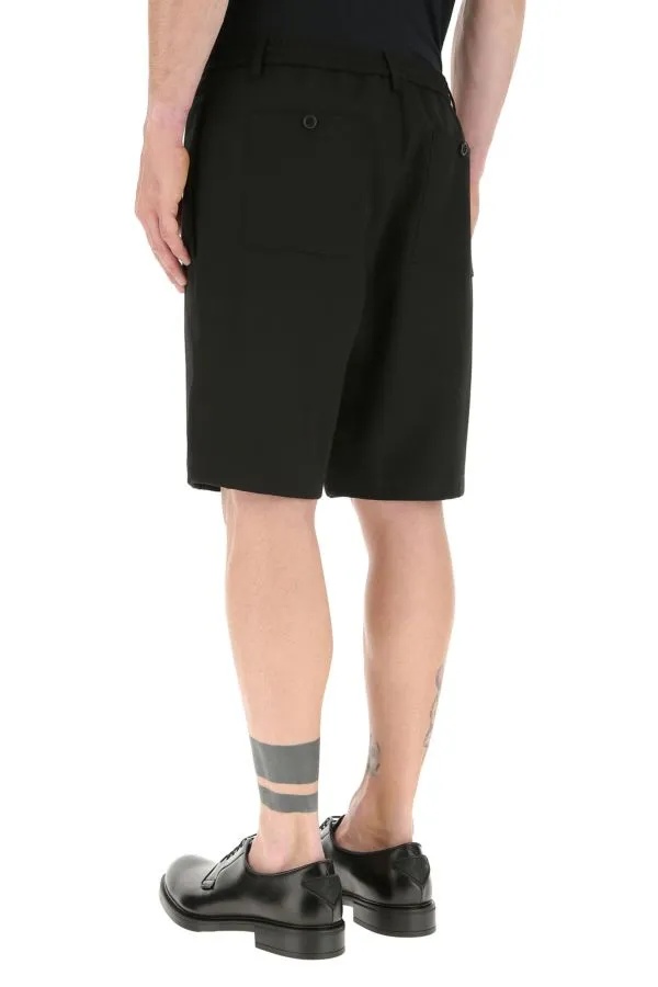 Ami Alexandre Mattiussi Elasticated Waistband Bermuda Shorts In Black