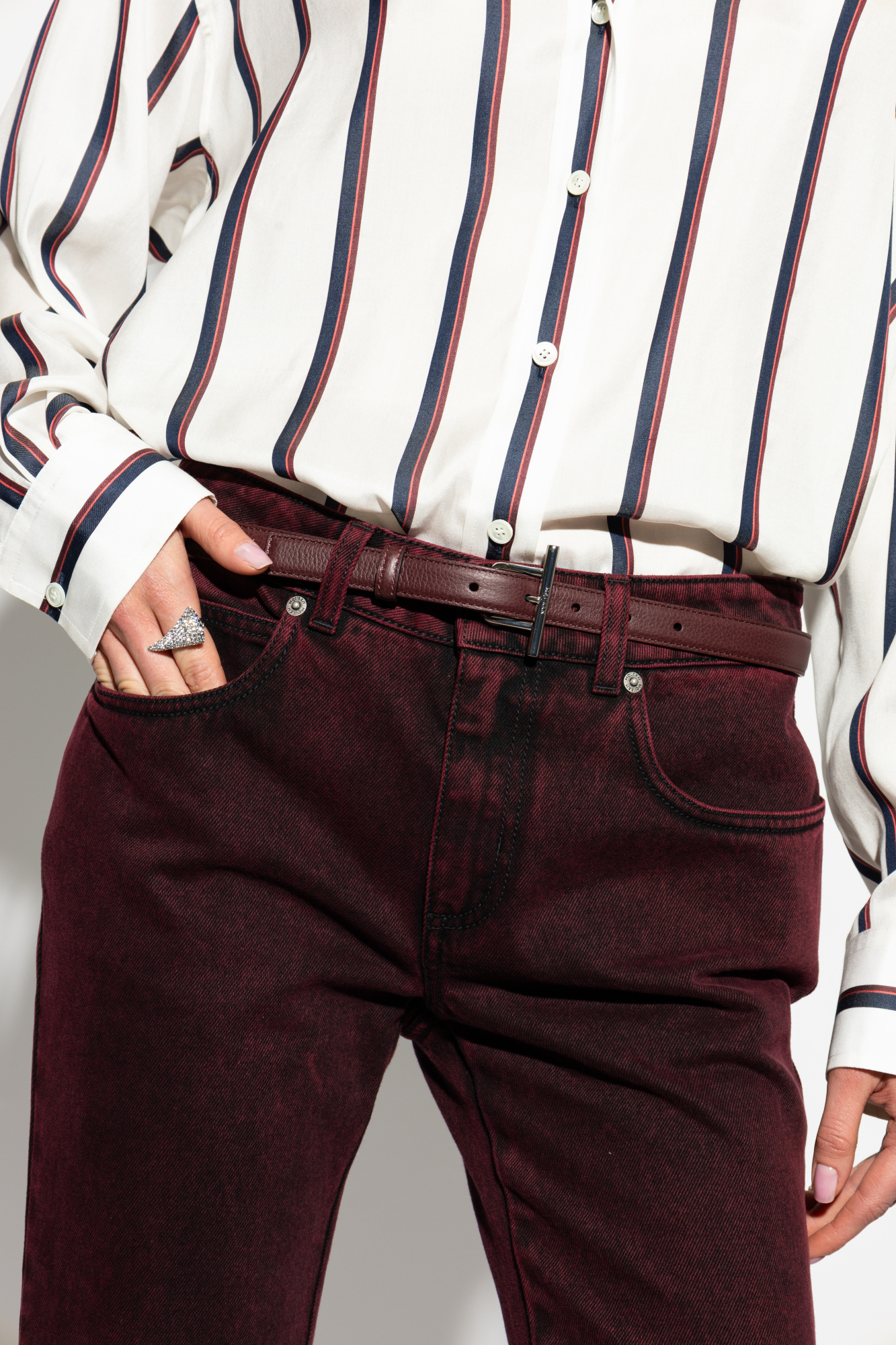 Alexander Mcqueen T-bar Leather Belt In Brown