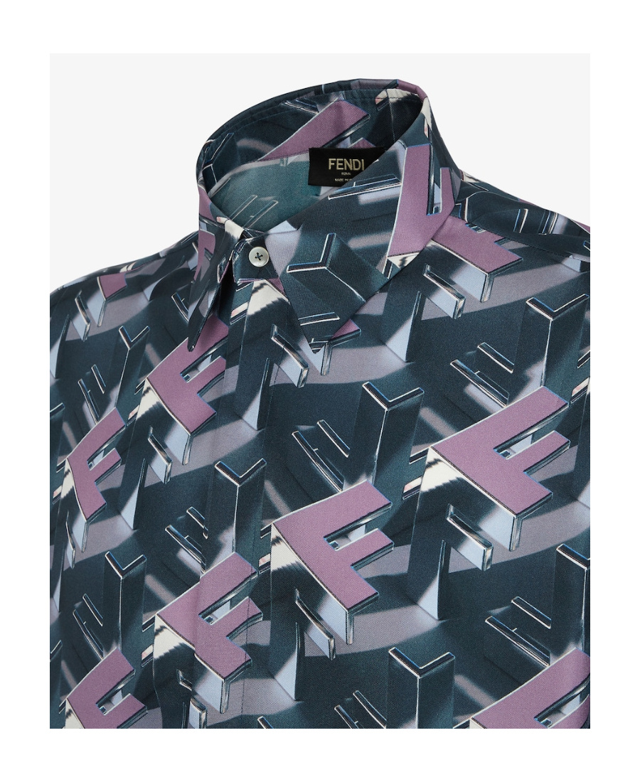 Fendi Cam M.c Silk Ff Blocks In Blue