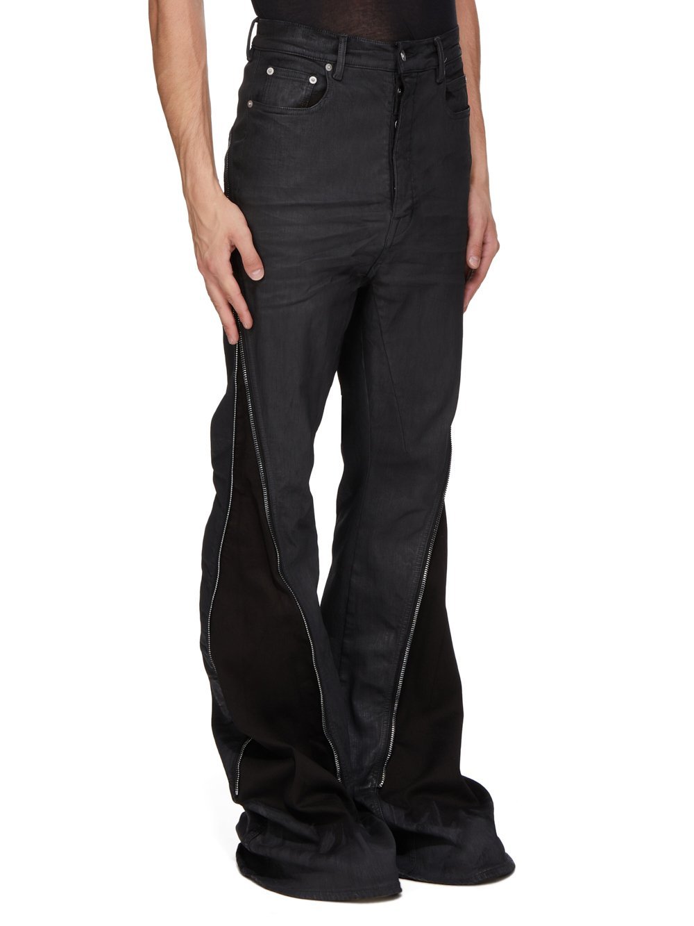 Rick Owens Drkshdw Bolan Banana Jeans With Zip Detail In Black