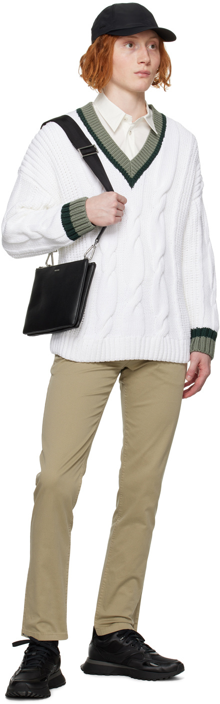 Shop Hugo Boss V-neck Sweater In White