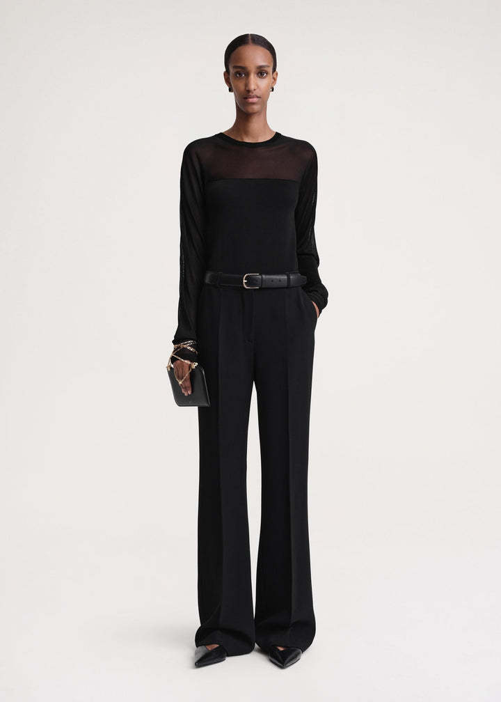 Totême Black Wide-leg Trousers In Black