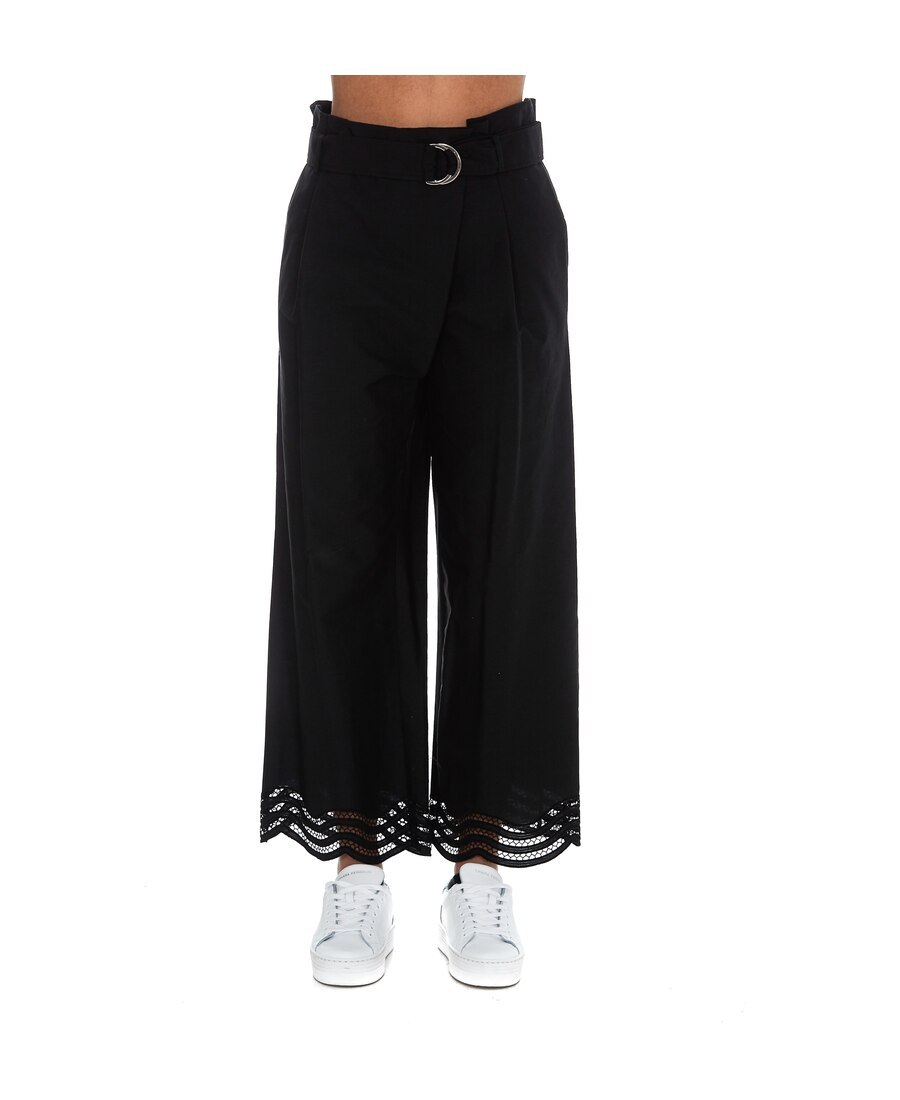 P.A.R.O.S.H BELTED WIDE-LEG TROUSERS 