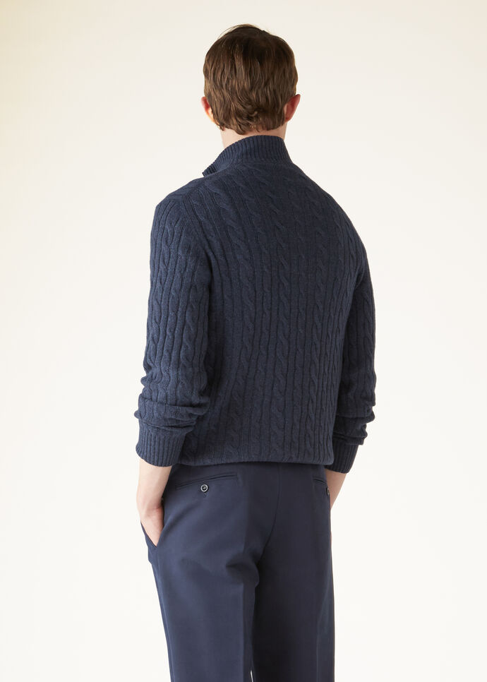 Loro Piana Cashmere Cable Knit Sweater In Black