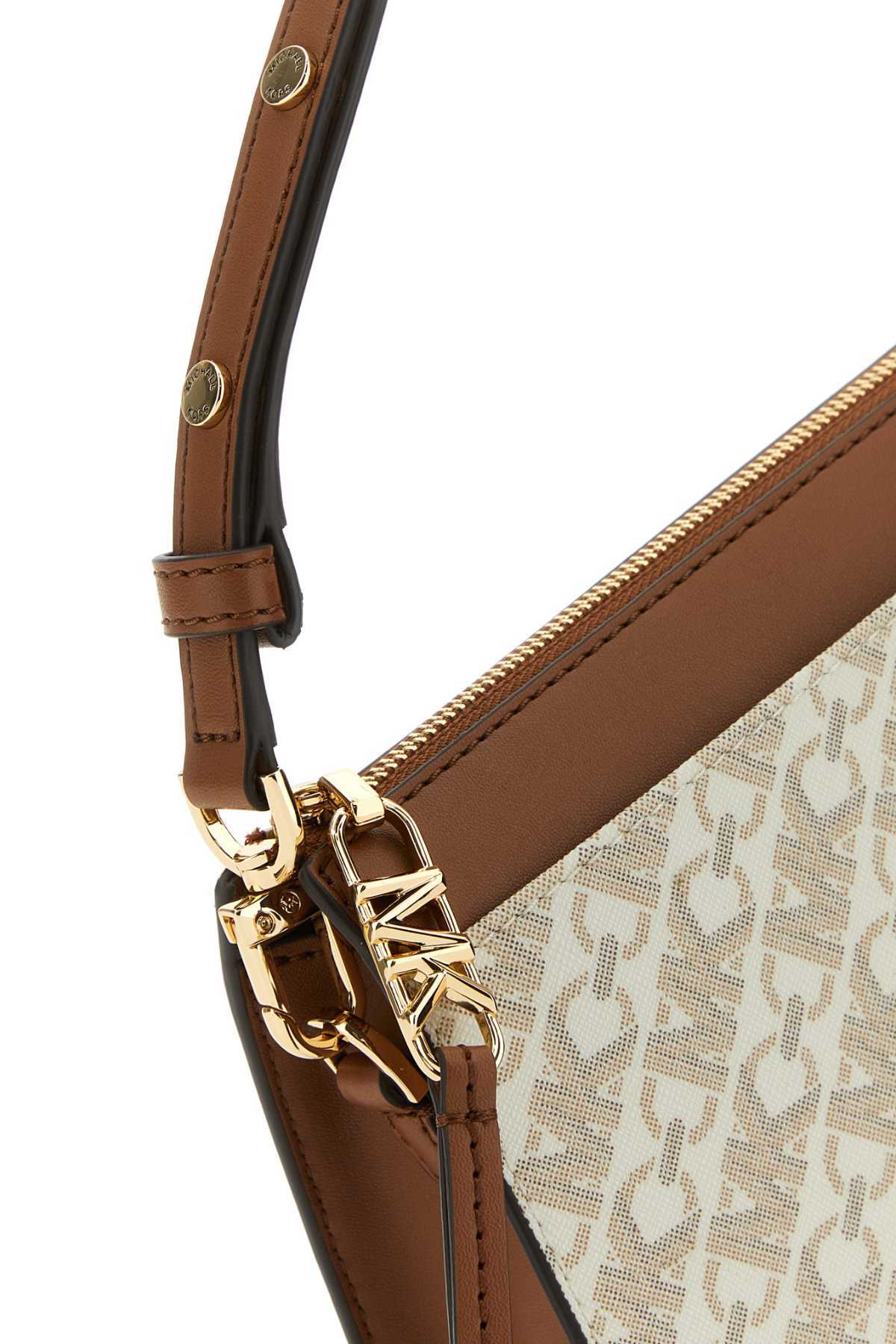 Michael Michael Kors Monogram-jacquard Crossbody Bag In Nude
