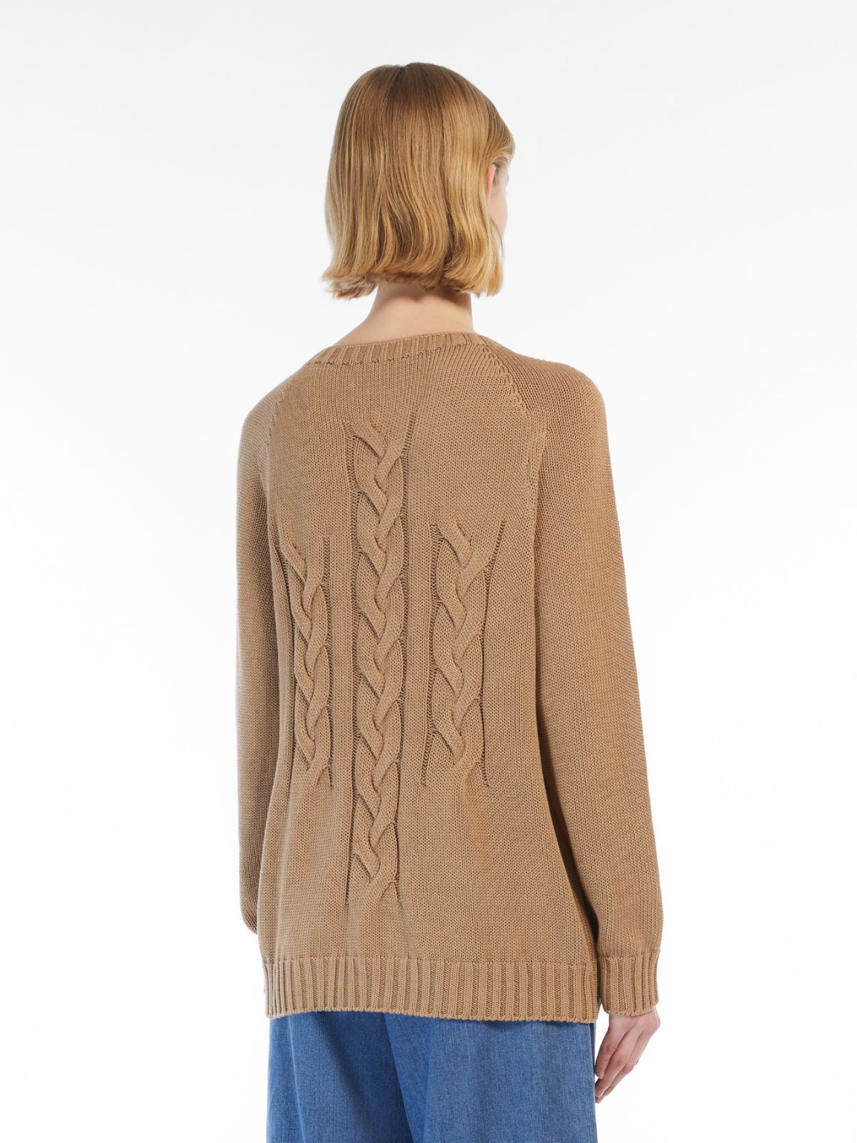 Max Mara Long-sleeved Sweater In Nude