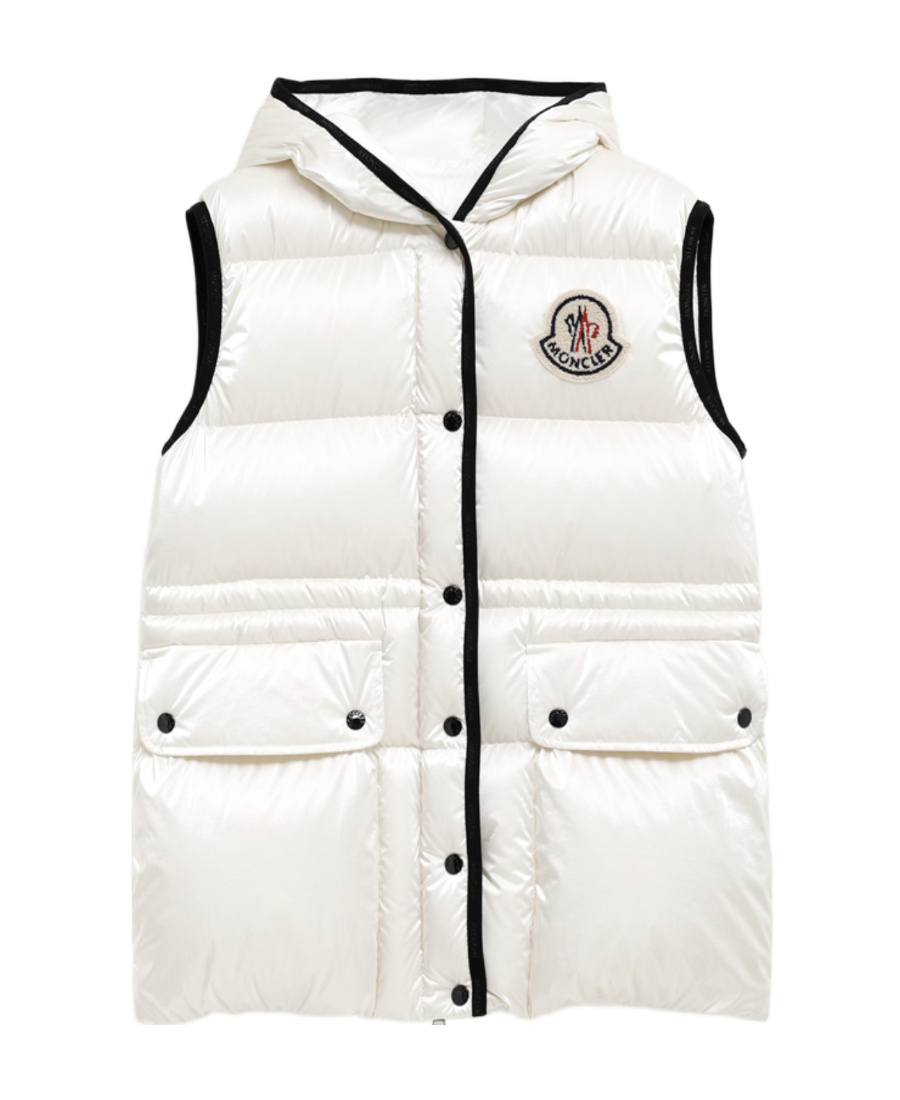 Moncler Hera Hooded Down Gilet In White