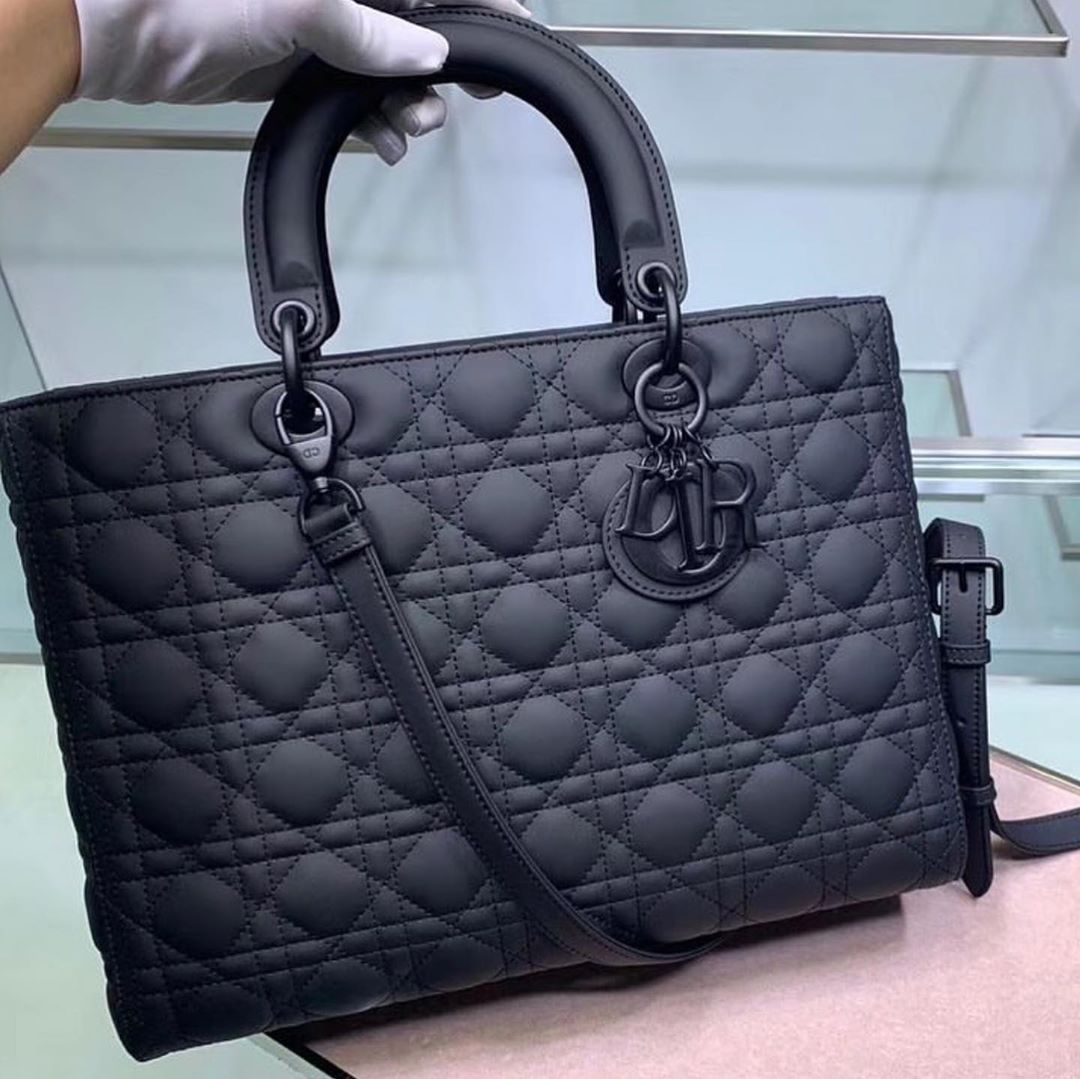 Dior Large Lady Bag In Black