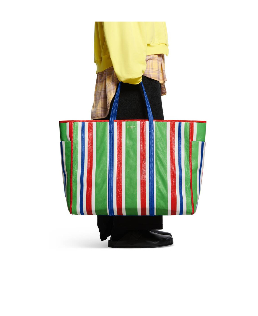 Balenciaga Men's Chatelet Carry All Xl Tote Bag In Green/red/blue/white In Green
