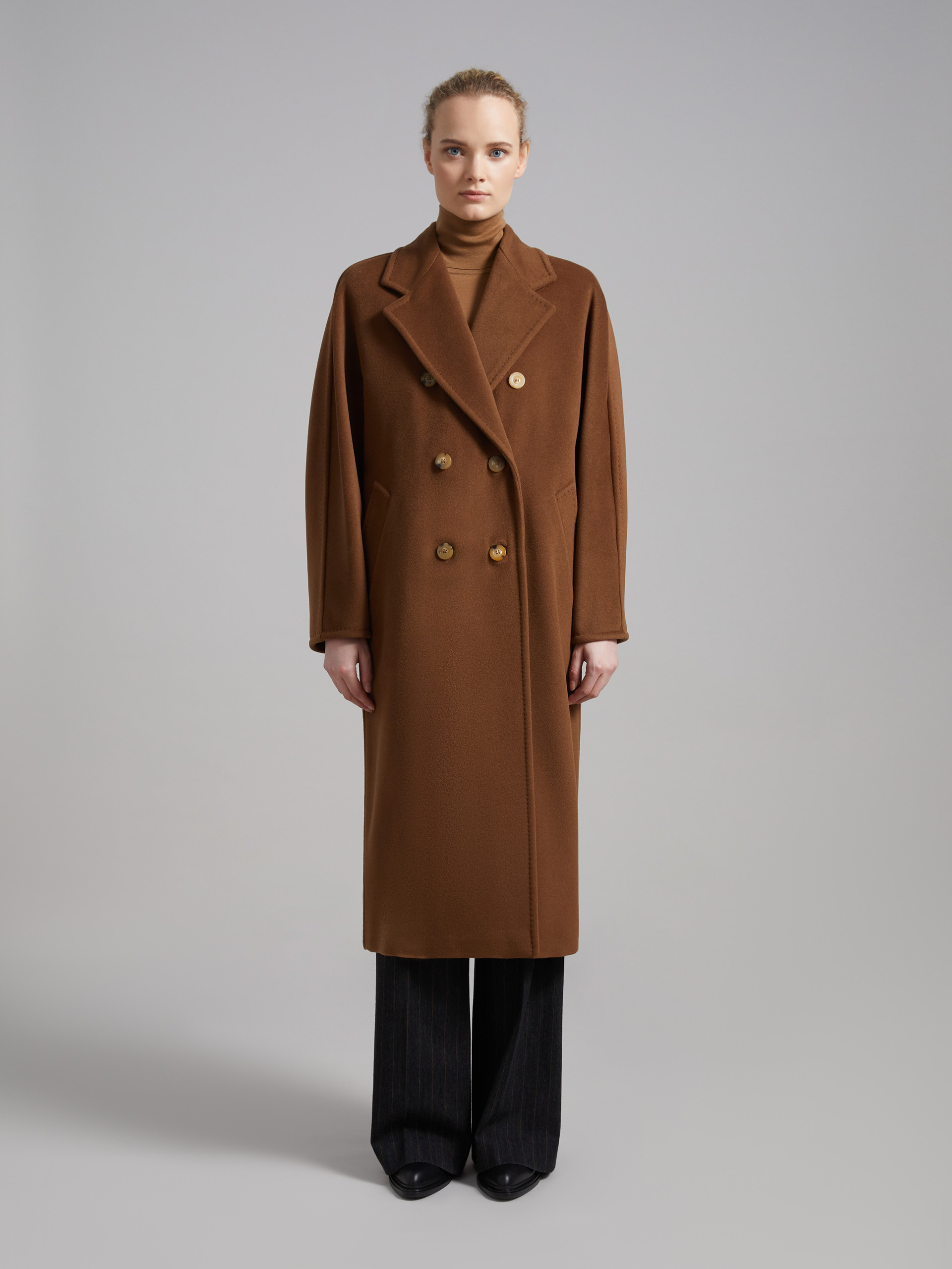 Max Mara 101801 Double-breasted Wool Coat In Green