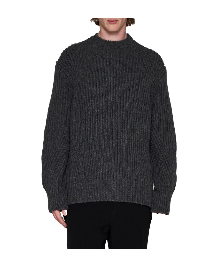 Alexander Mcqueen Jacquard-trimmed Wool Sweater In Black