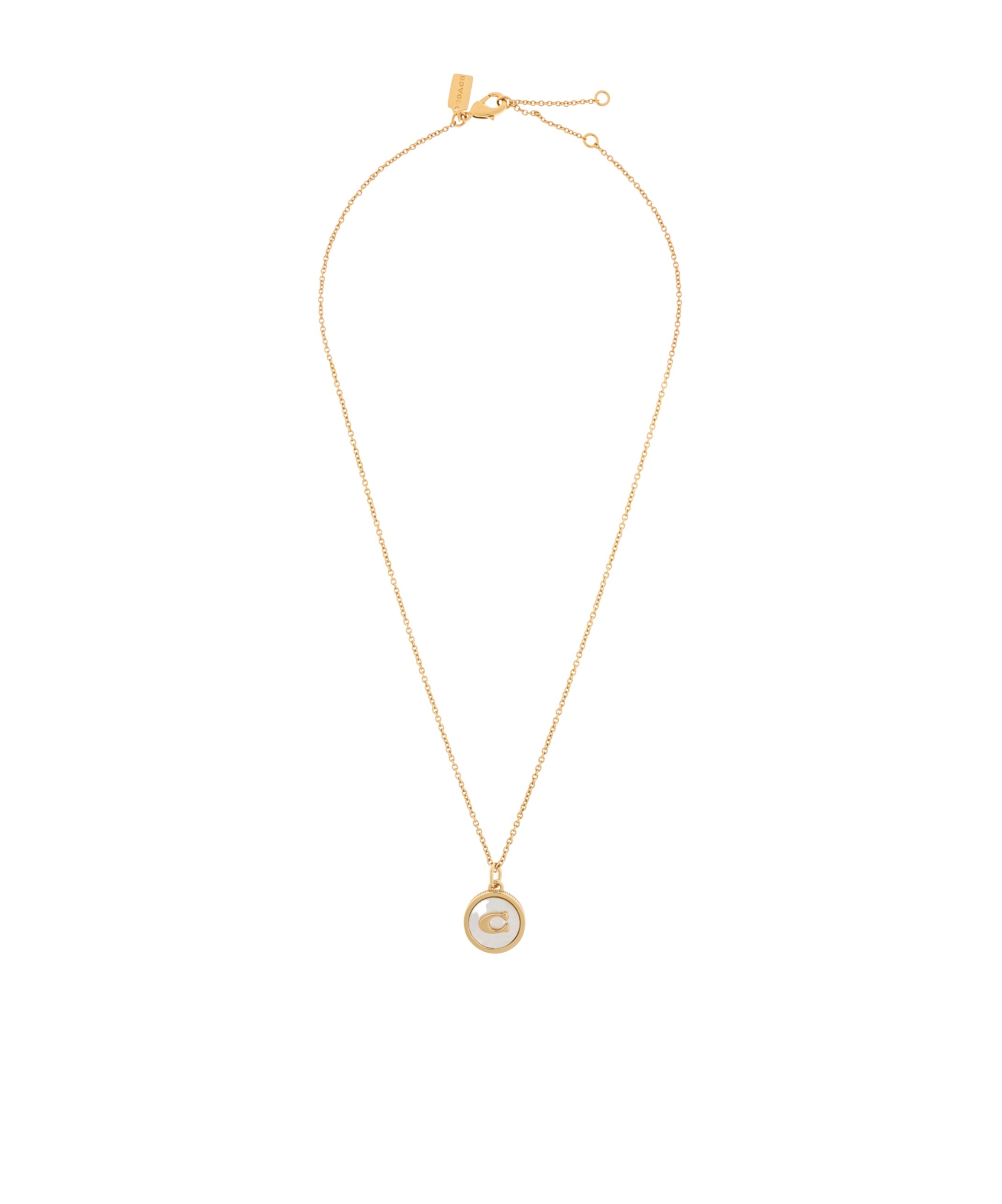 Coach Pendant Necklace In Yellow