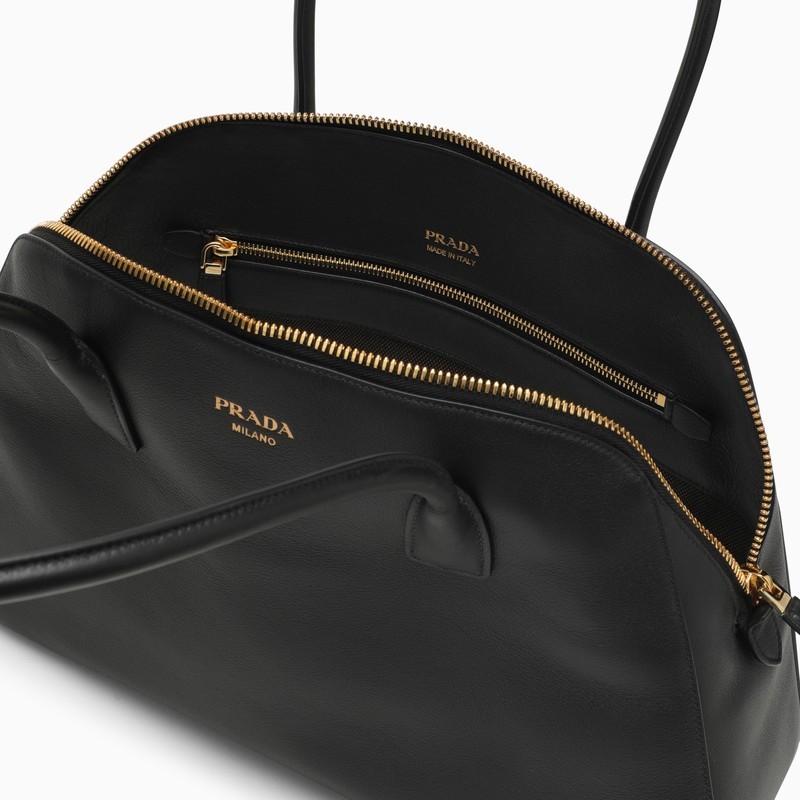 Prada Women's Large Leather Shopping Bag In Black