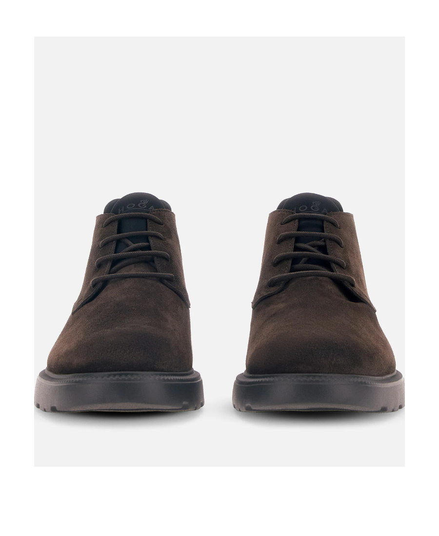 Hogan Lace-up Ankle Boots In Black