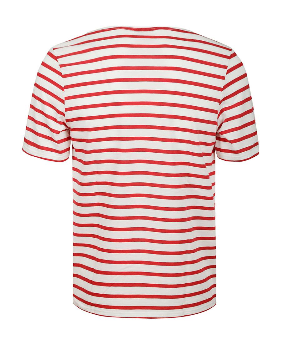 Saint James Striped Crewneck T-shirt In White