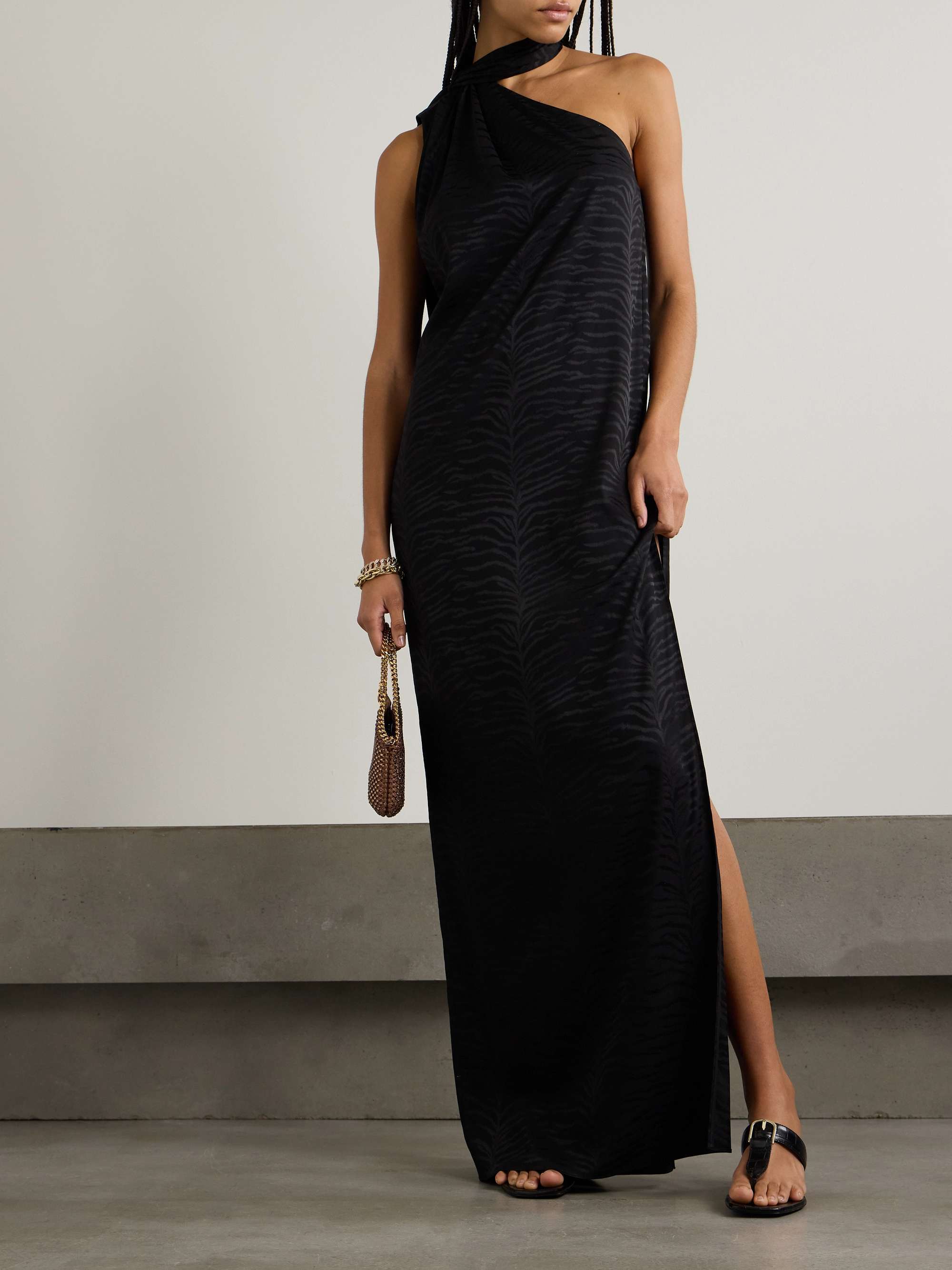 Shop Stella Mccartney One-shouldered Dress In Black