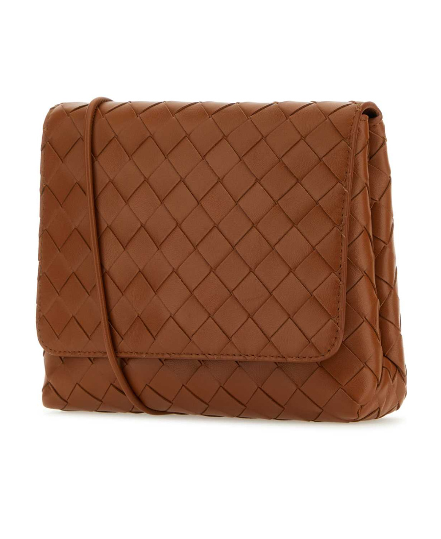 Bottega Veneta Mini Intricciato Knitted Shoulder Bag In Brown