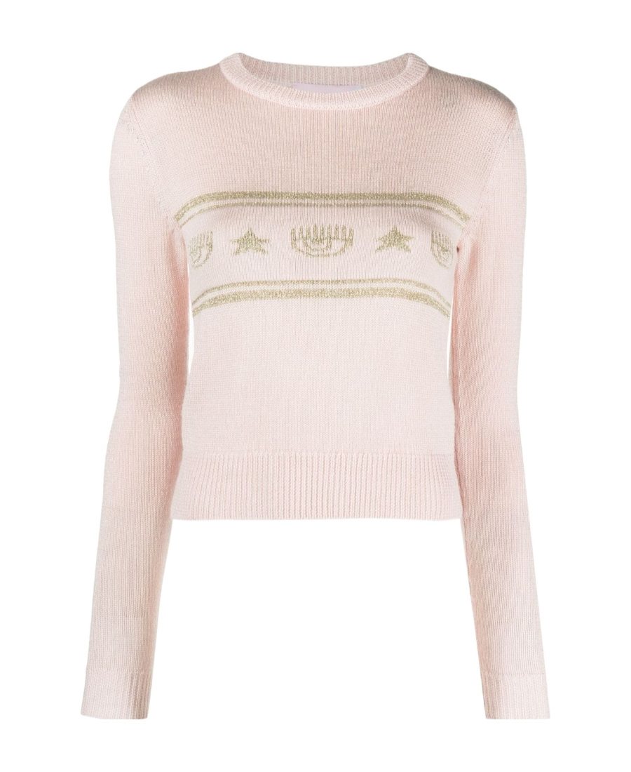 CHIARA FERRAGNI EYESTAR INTARSIA-KNIT SWEATER 