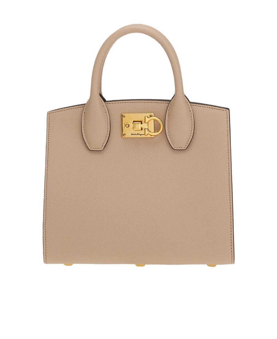 Ferragamo The Studio Small Tote In Nude