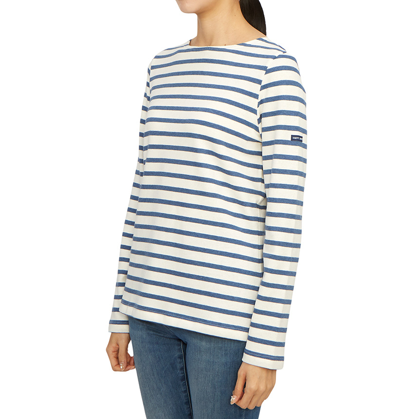 Saint James Striped Graphic T-shirt In Blue