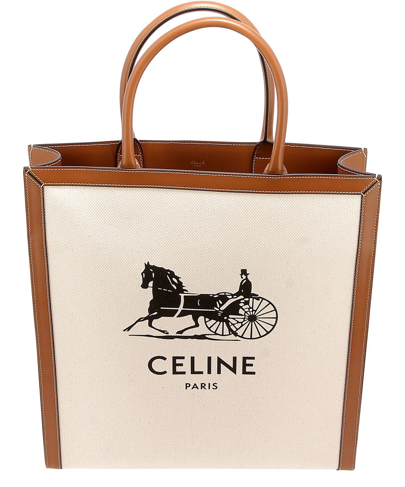 Celine Cabas Logo Handbag In White