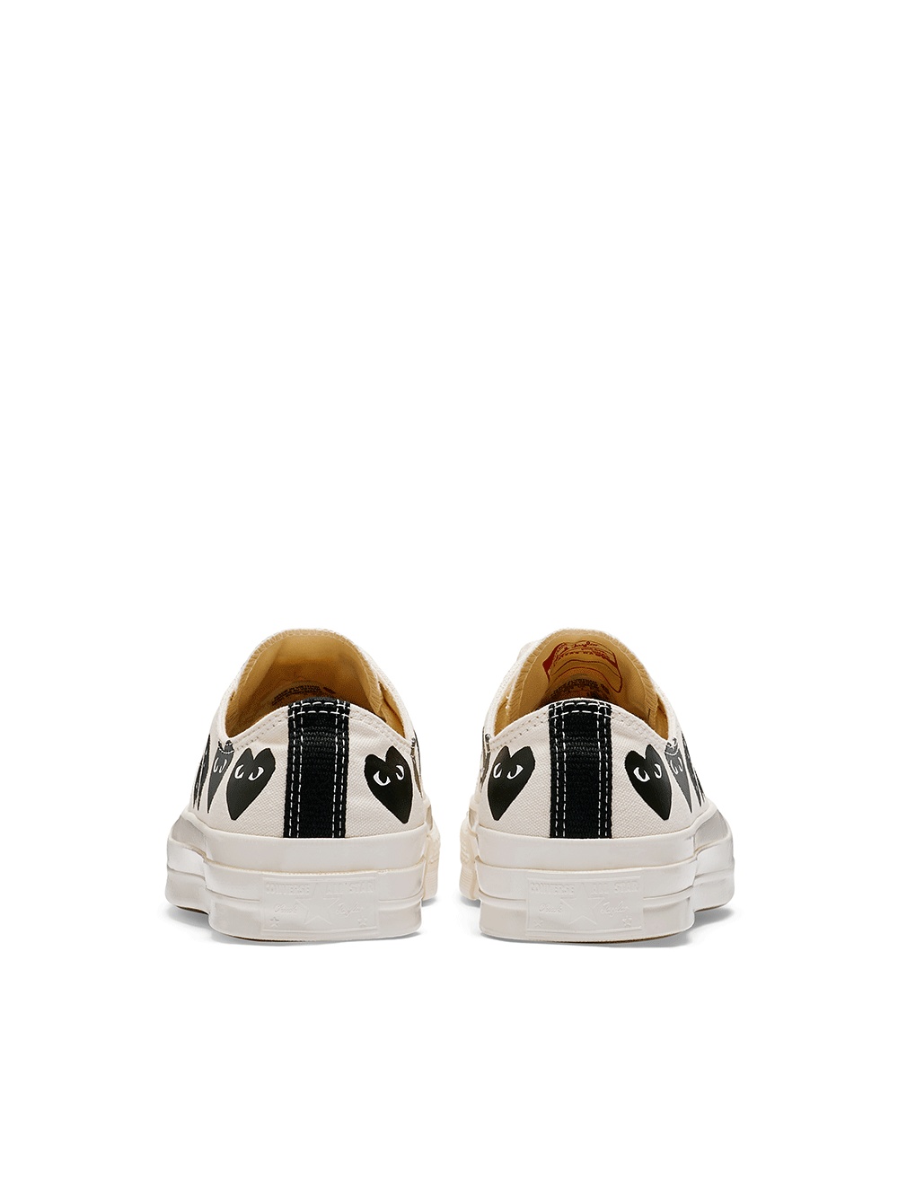 Comme Des Garçons Play X Converse Multi Hearts-print Low-top Sneakers In Nude