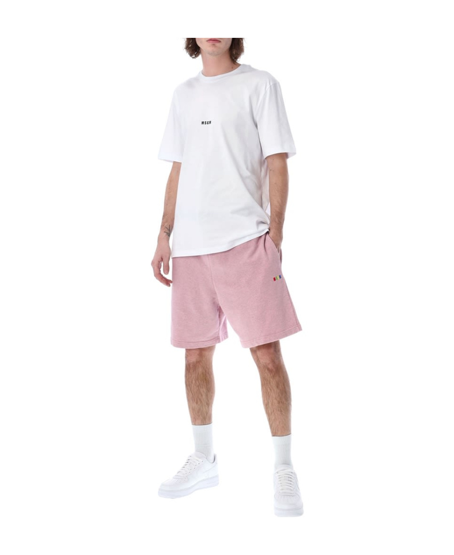Msgm Logo Shorts In Pink