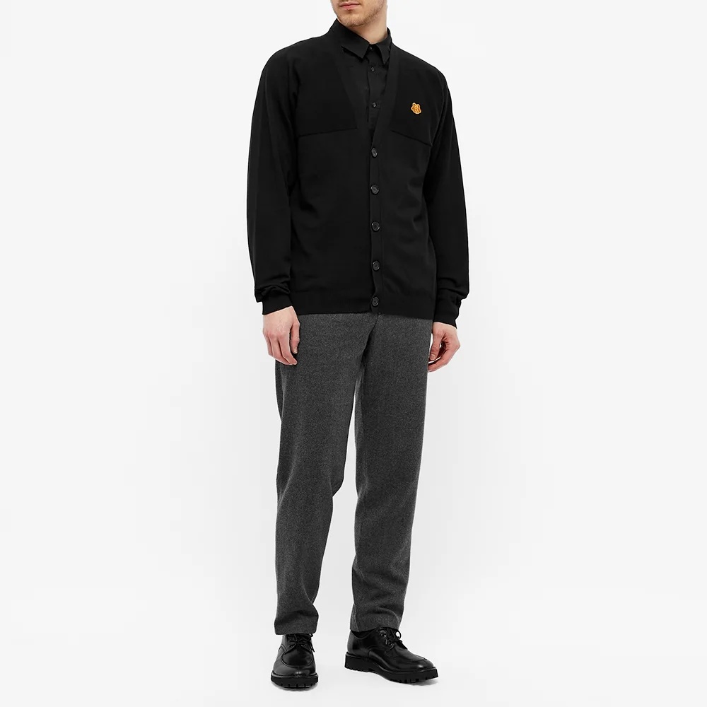 Kenzo Appliqué Cotton Cardigan In Black