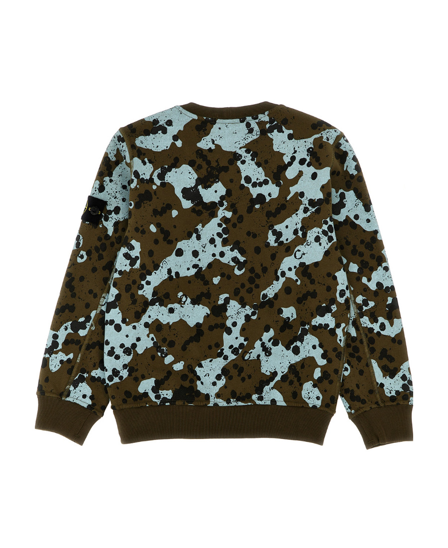 Stone Island Abstract-print Cotton Sweatshirt In Green