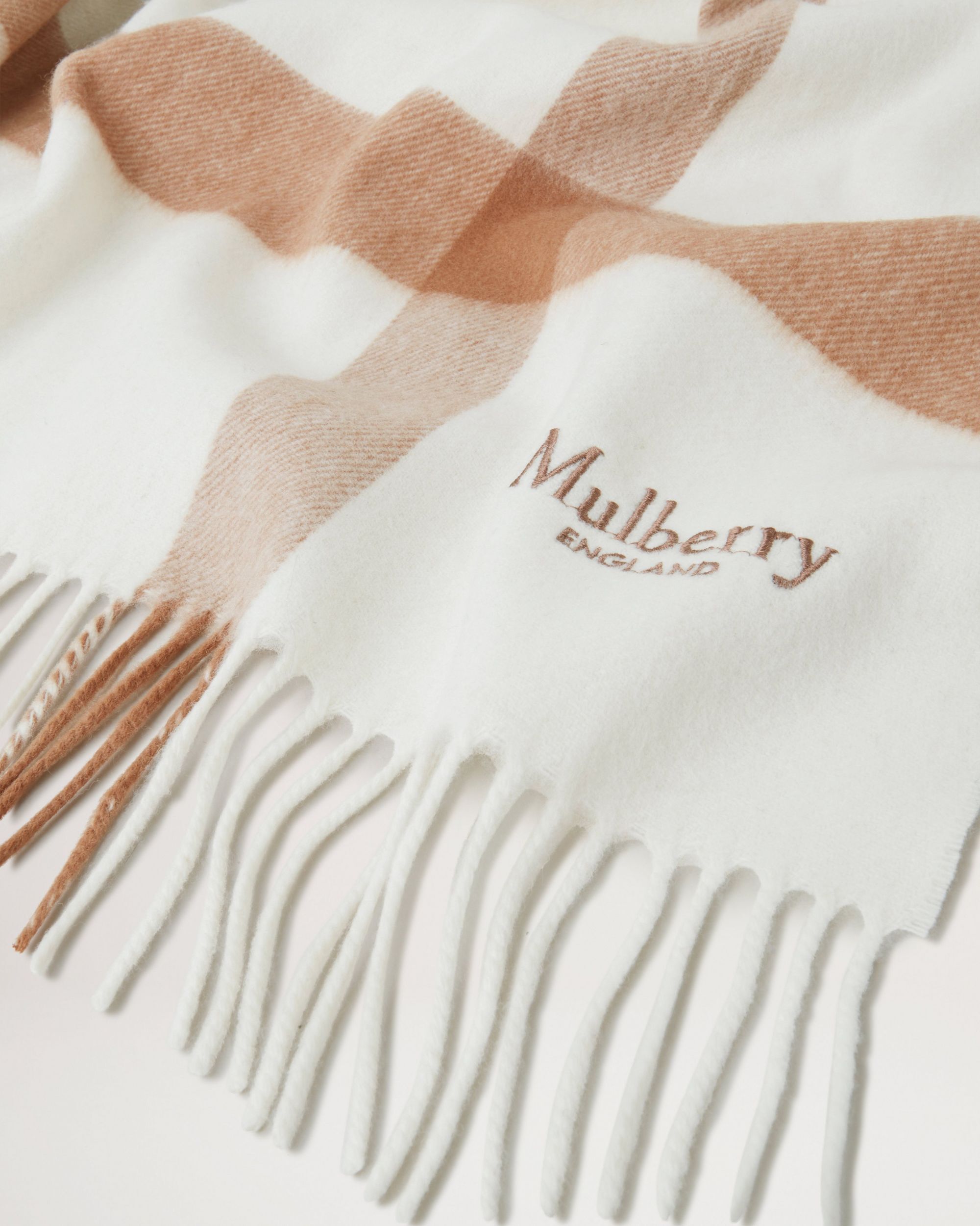 Mulberry Logo Scarf In Nude