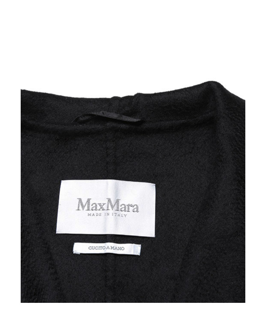 Max Mara Lace-up Coat In Black