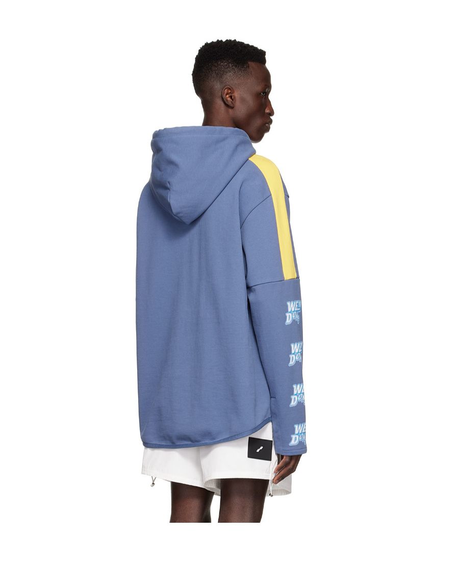 We11 Done Purple Cotton Hoodie In Blue