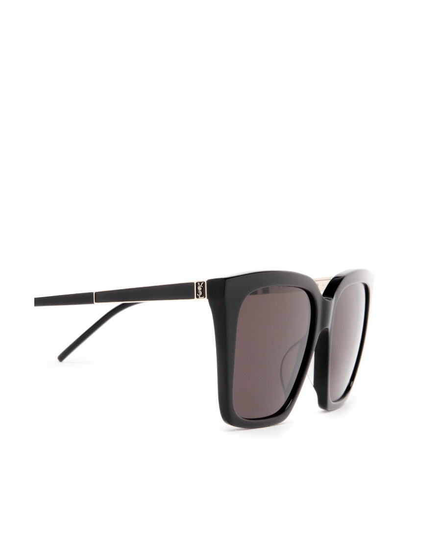 Saint Laurent Logo-plaque Detail Sunglasses In Black