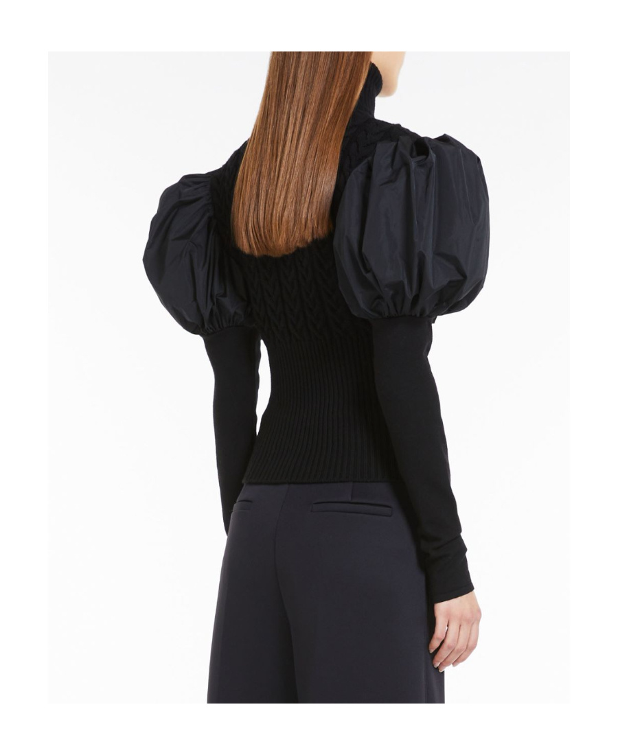 Max Mara High-necked Long-sleeved Sweater In Black