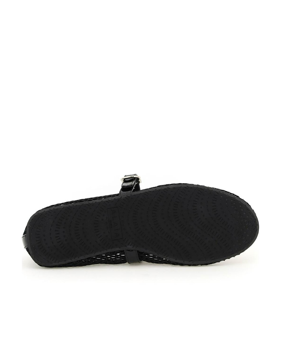 Shop Alaïa Fishnet Ballerina Flats In Black