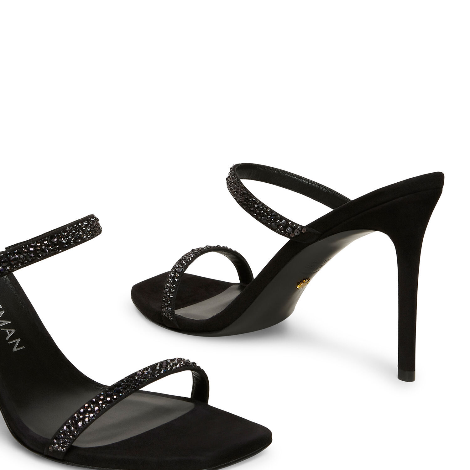 Stuart Weitzman Aleena Royale Crystal High-heeled Sandals In Black