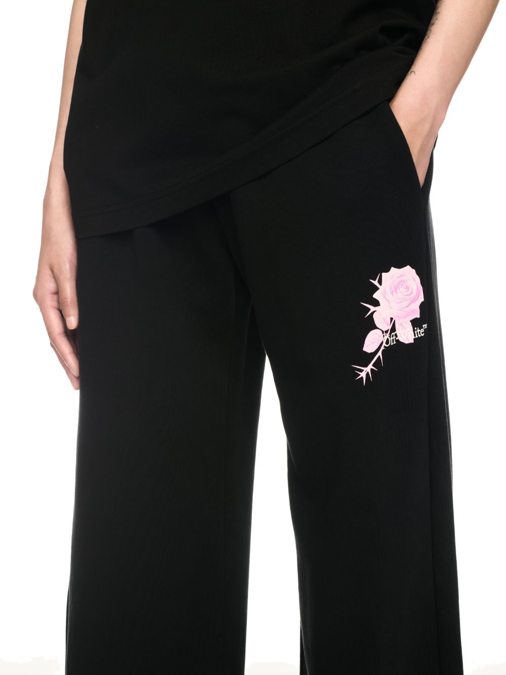 Off-white Roses Arrows Track Pants In Black