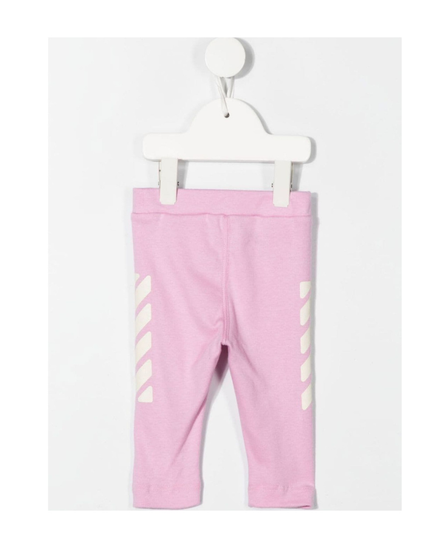 Off-white Logo-print Straight-leg Leggings In Pink