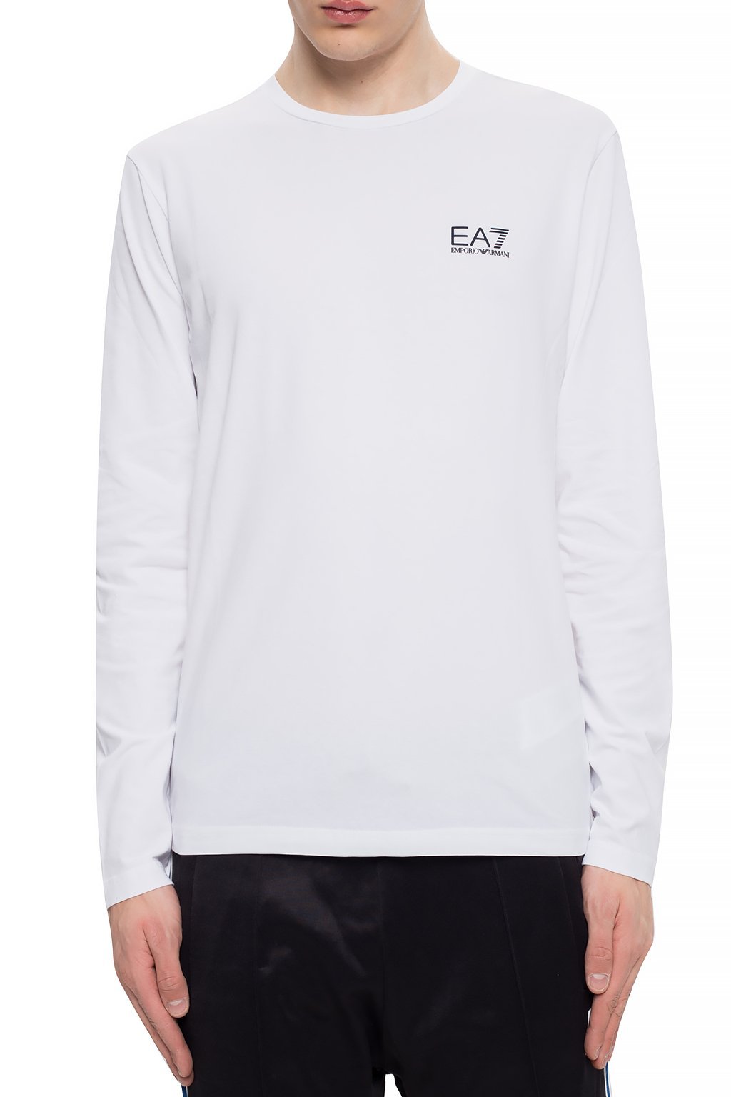 Ea7 Branded Sweatshirt In White