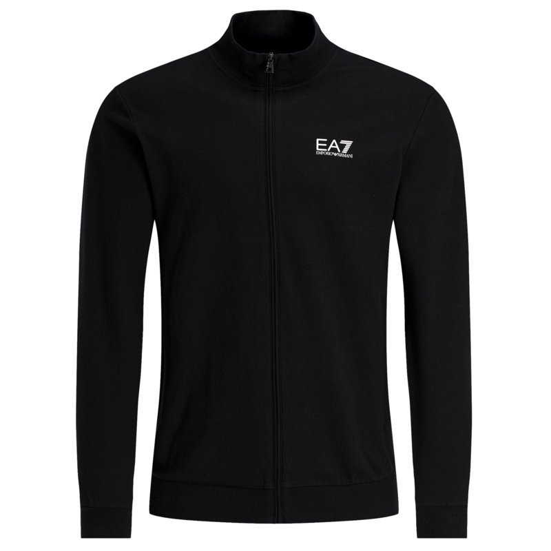 Ea7 Logo-print Zipped Jacket In Black
