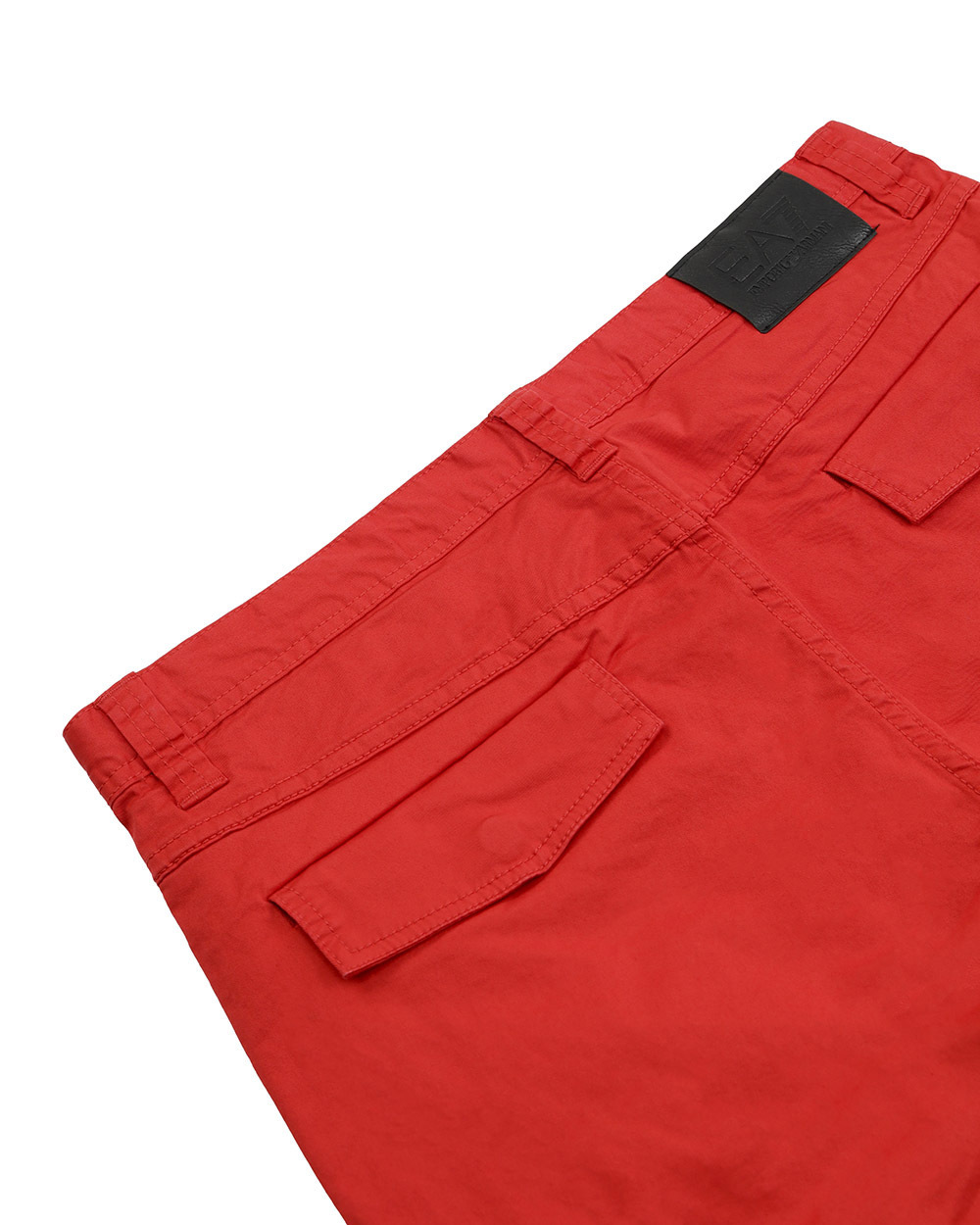 Ea7 Logo Patch Shorts In Red