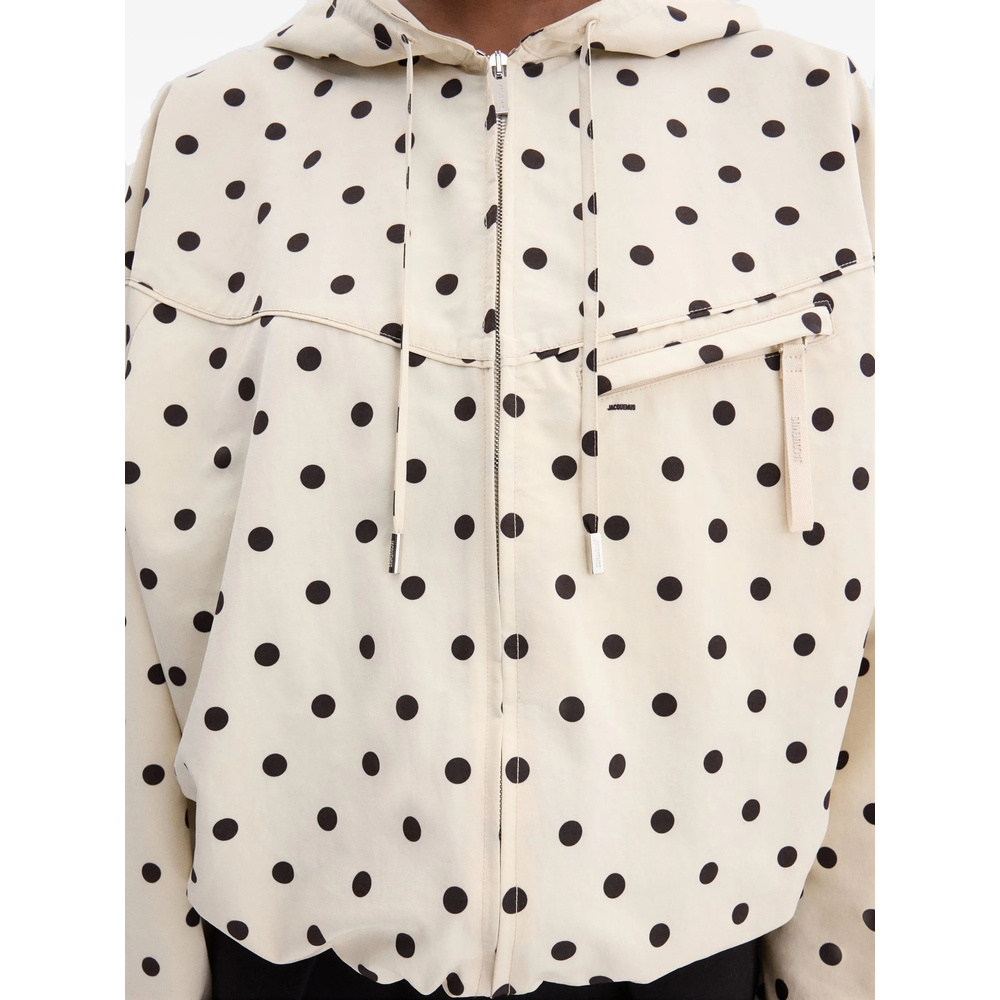 Jacquemus Bateau Polka Dot Windbreaker Jacket In White