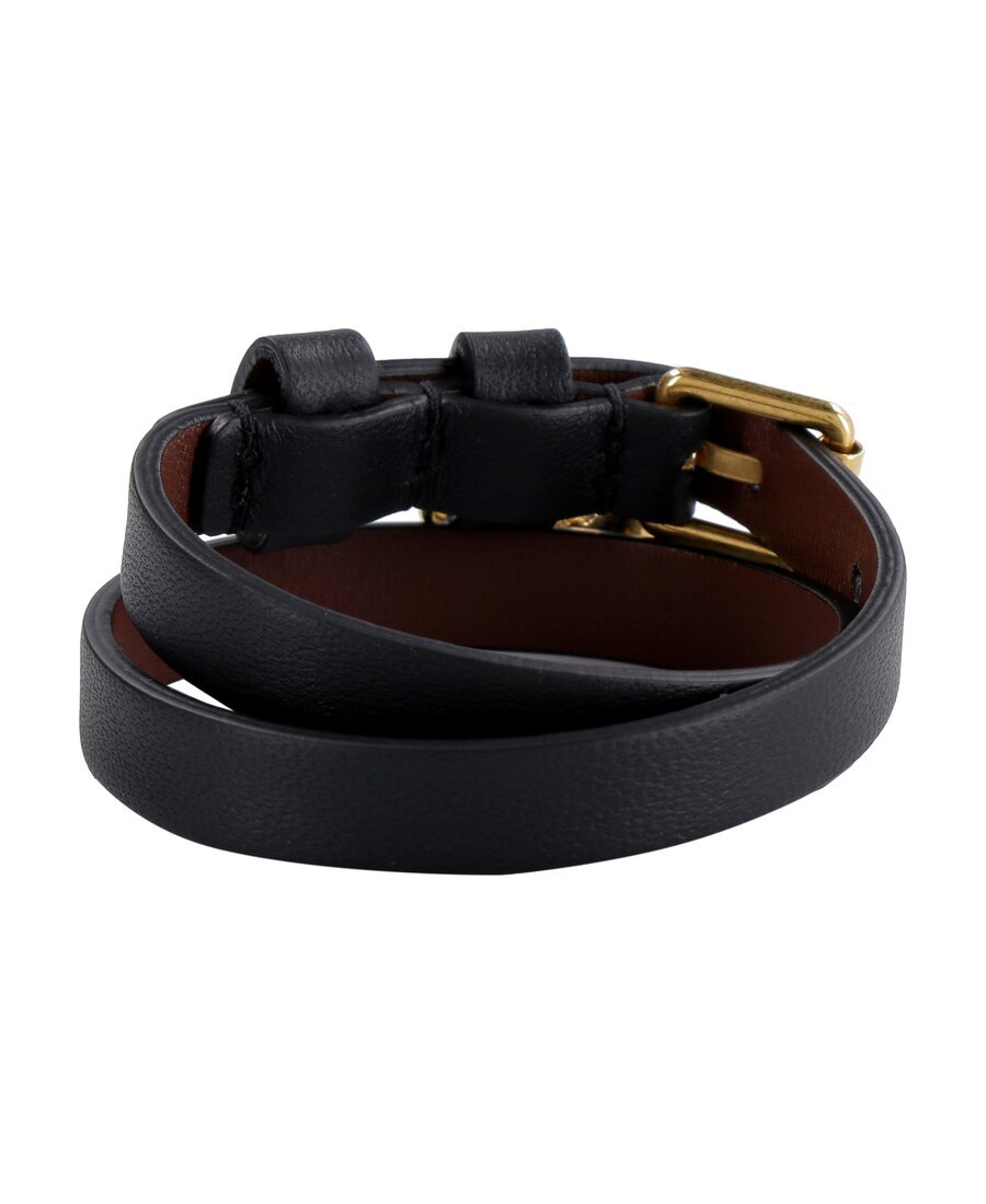 Alexander Mcqueen Double Wrap Skull Bracelet In Black