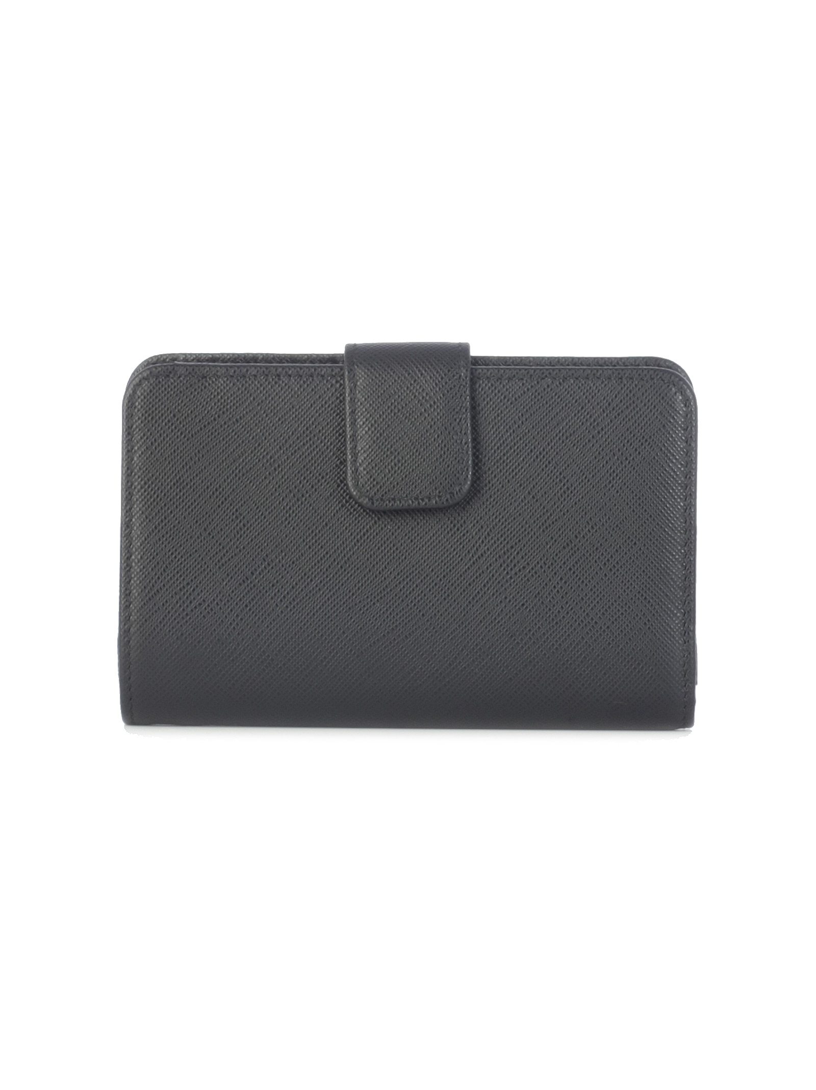 Prada Medium Logo Wallet In Black