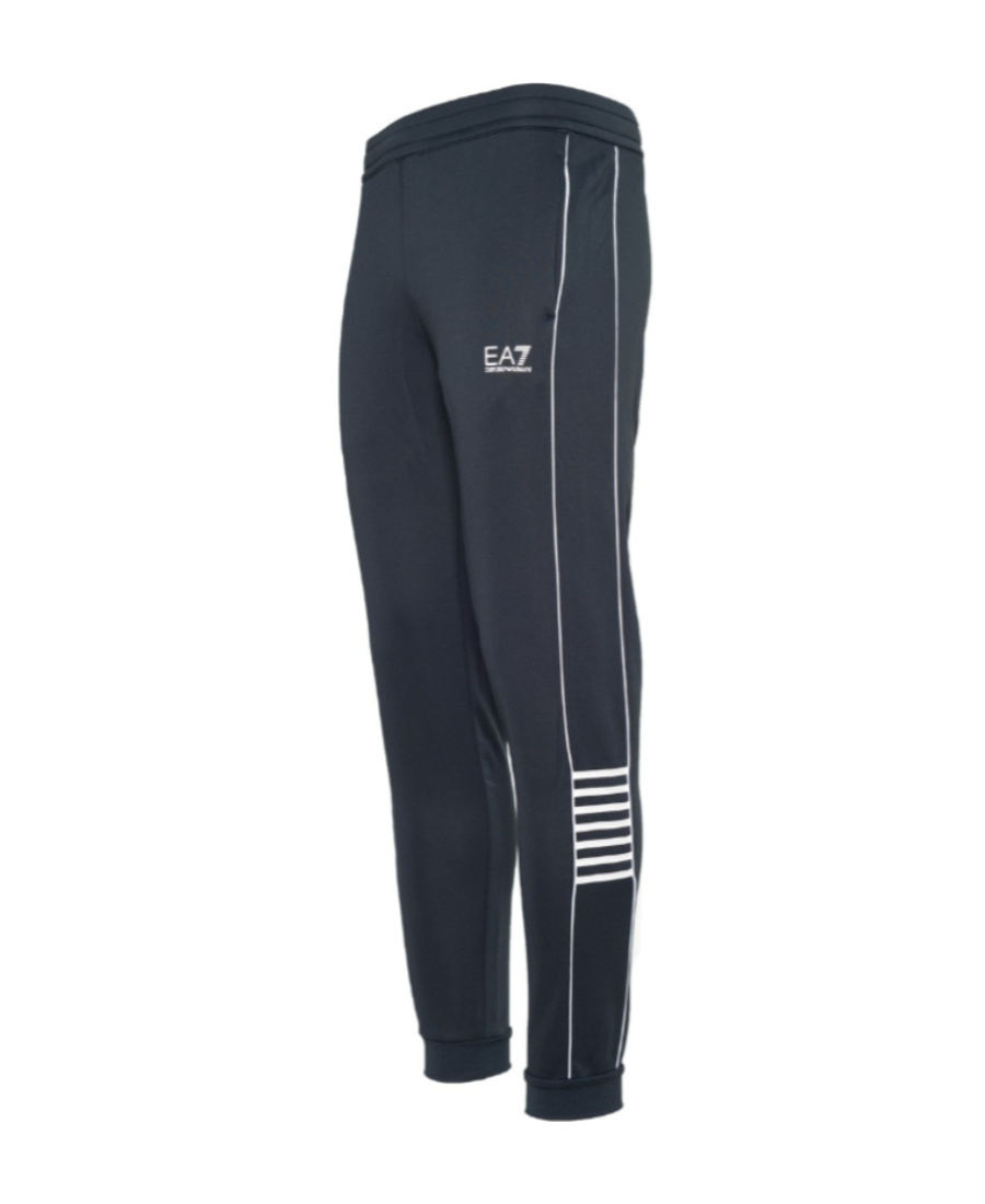 Ea7 Logo Striped Sweatpants In Black